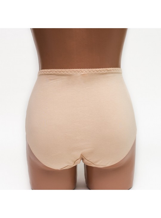 Женские трусики хлопок с кружевом Biweier 808 бежевые k3540-5