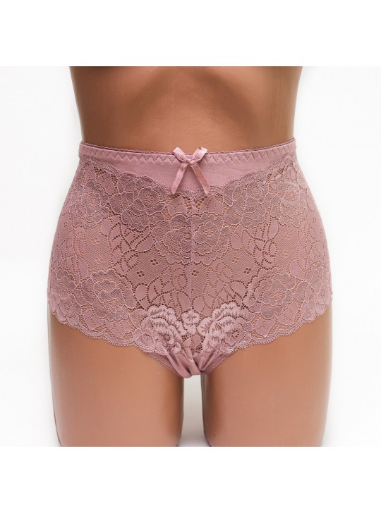 Женские трусики хлопок с кружевом Biweier 808 капучино k3540-6