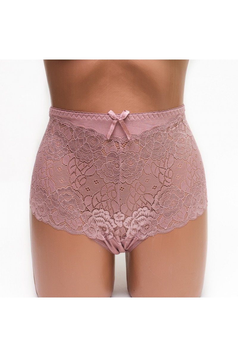 Женские трусики хлопок с кружевом Biweier 808 капучино k3540-6