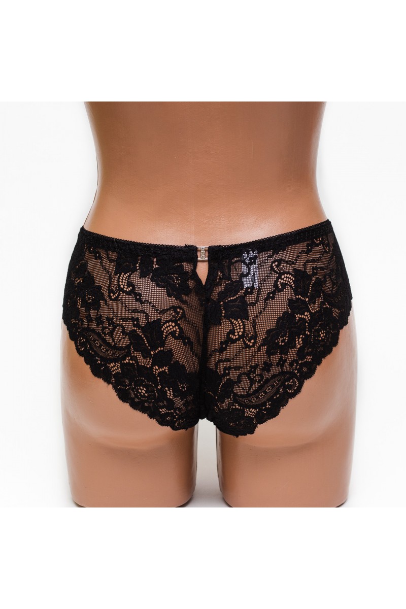 Женские трусики с кружевом Nadizi 6056 черные k3567-1