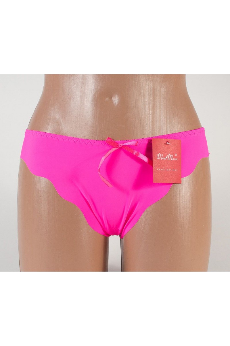 Бесшовные трусики с кружевом малиновые  k3010