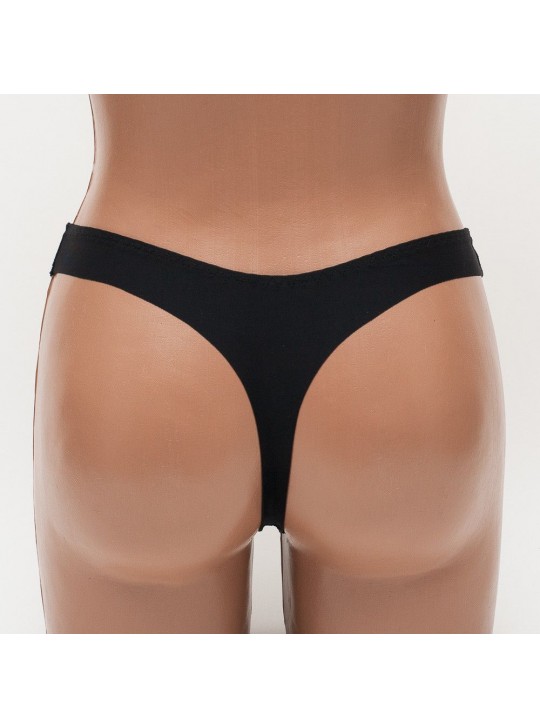 Женские трусы стринги бесшовные черные Hana k8125-2