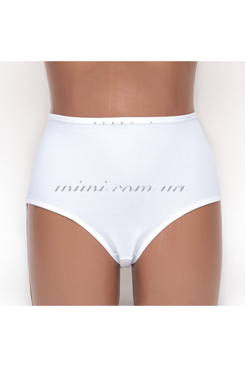 Женские трусы белые хлопок с завышенной талией  k3149-1