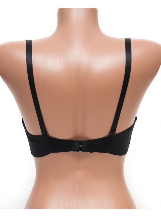 Бюстгальтер балконет пуш-ап гладкая чашка 6766 черный 75В K5132-1-75B