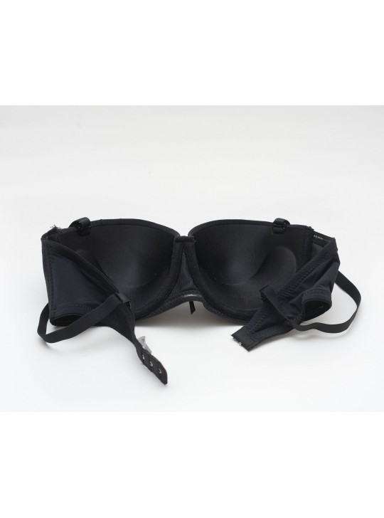 Бюстгальтер балконет пуш-ап гладкая чашка 6766 черный 75В K5132-1-75B