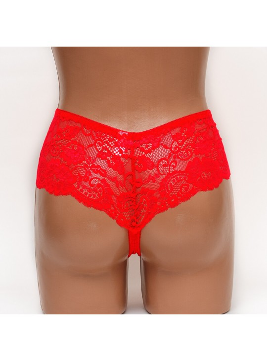 Женские трусики-стринги микрофибра с кружевом Biweier 1794 красные k3242-4
