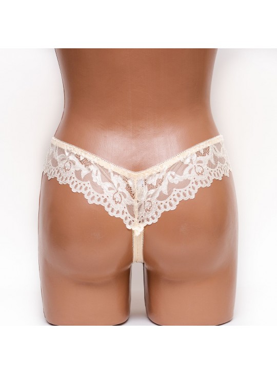 Трусики стринги Biweier 287 бежевые k3295-1