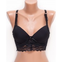 Бюстье бюстгальтер с гипюром Biweier 8491 черный k5180-1