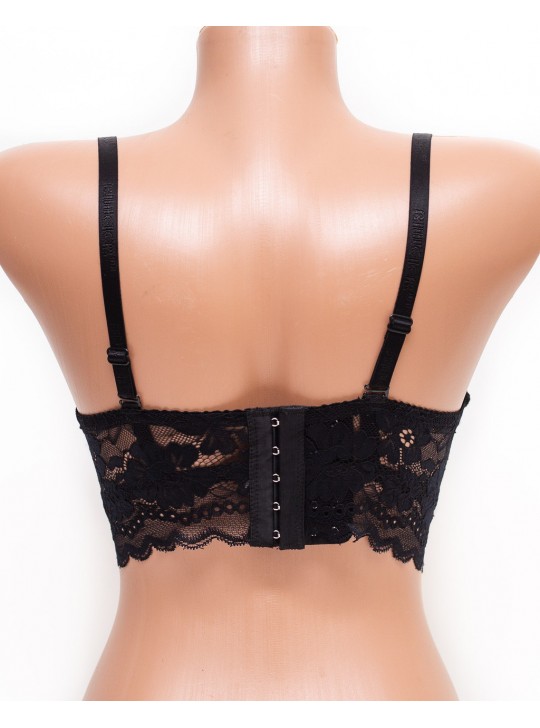 Бюстье бюстгальтер с гипюром Biweier 8491 черный k5180-1