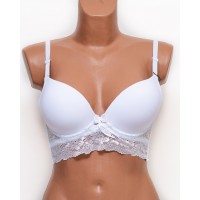 Бюстгальтер бюстье с гипюром Biweier 71104 белый k5179-2