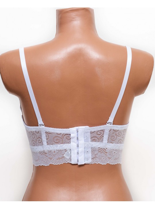 Бюстгальтер бюстье с гипюром Biweier 71104 белый k5179-2