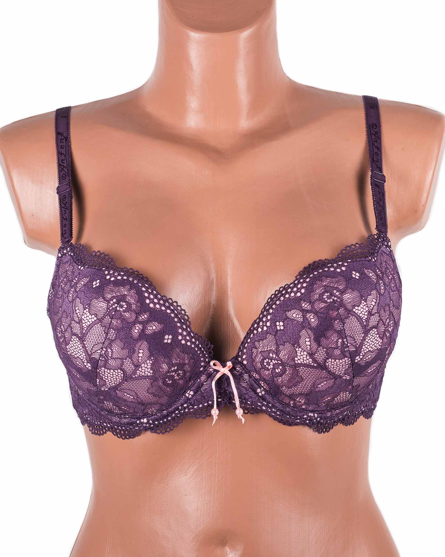 Бюстгальтер пуш ап з мереживною спинкою Anfen 2-013 фіолетовий 2-013-1