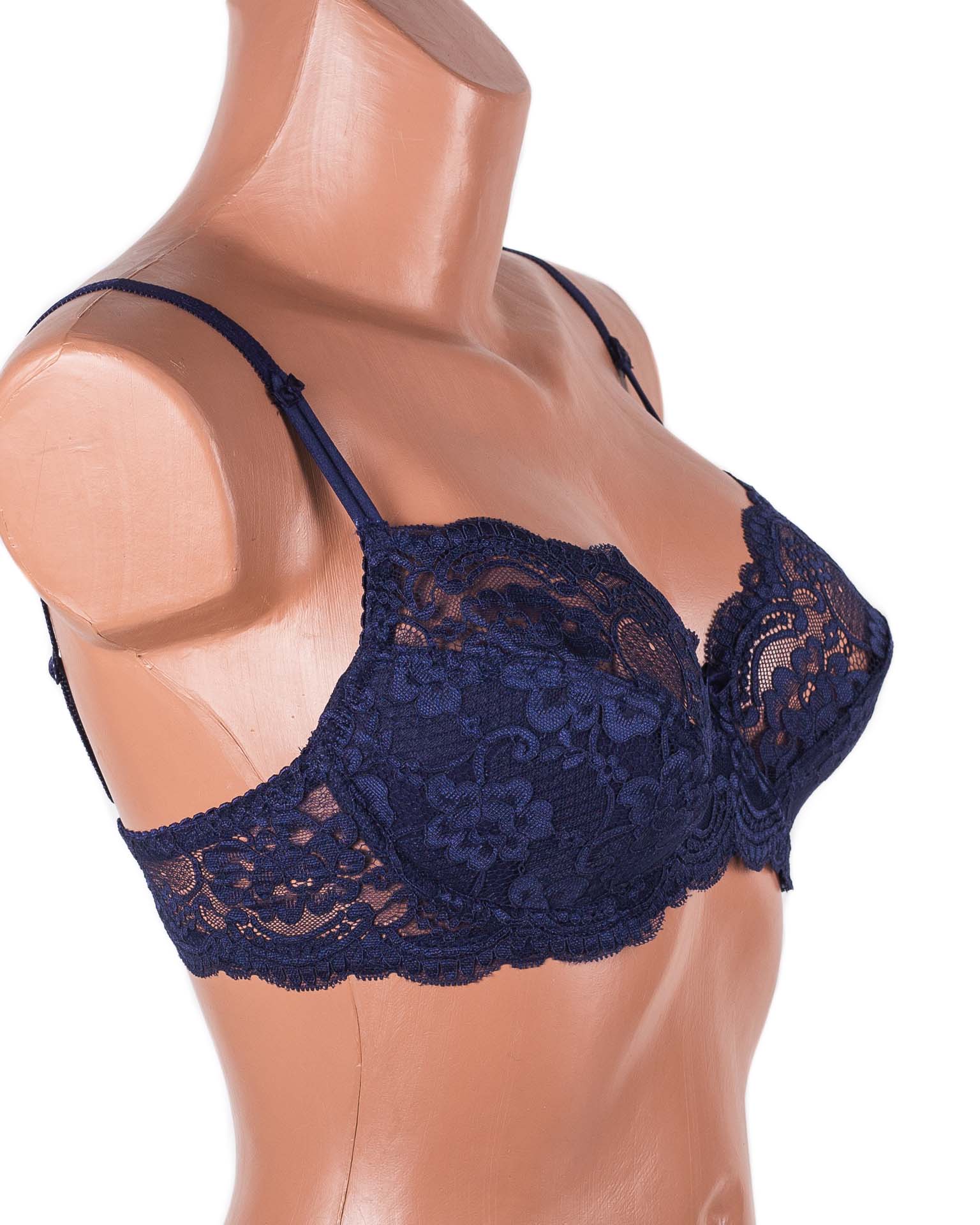 Бюстгальтер з мереживною спинкою Anfen 3-992 синій 3-992-3