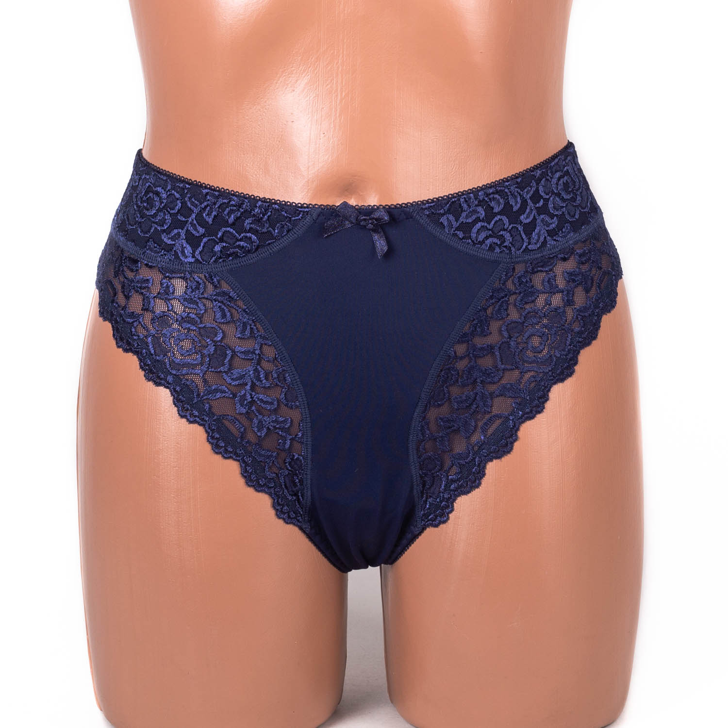 Трусики-стрінги мереживні мікрофібра Anfen 408-55 сині 4093-3