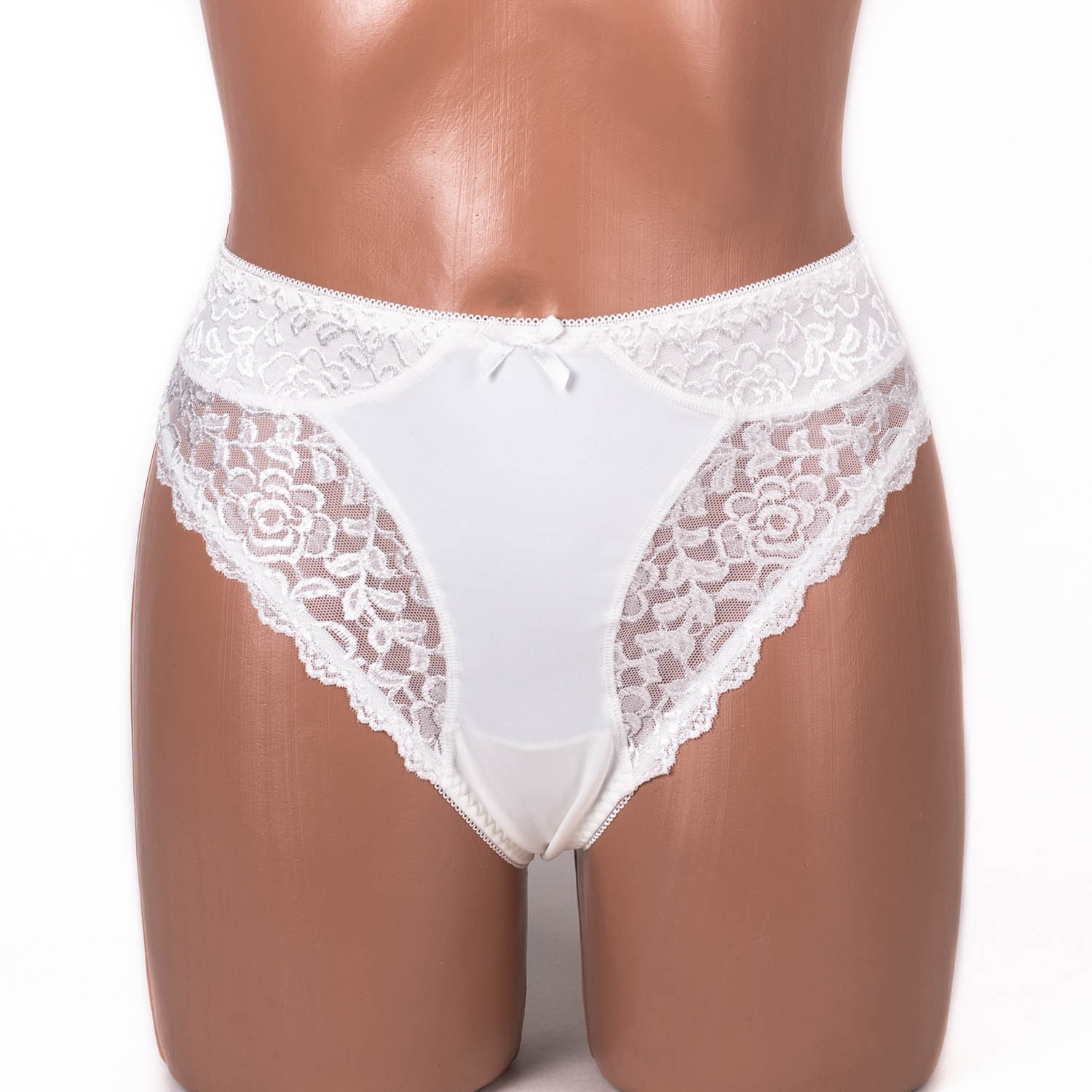 Трусики-стрінги мереживні мікрофібра Anfen 408-55 молочні 4093-2