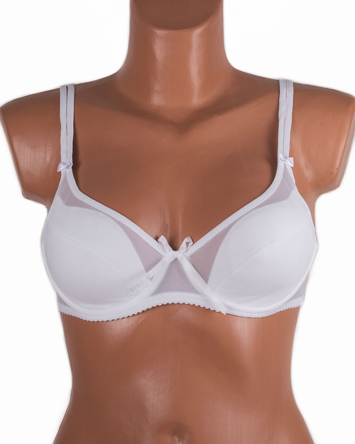 Бюстгальтер на тонкому поролоні з прозорою спинкою Anfen 5015 білий 5015-2