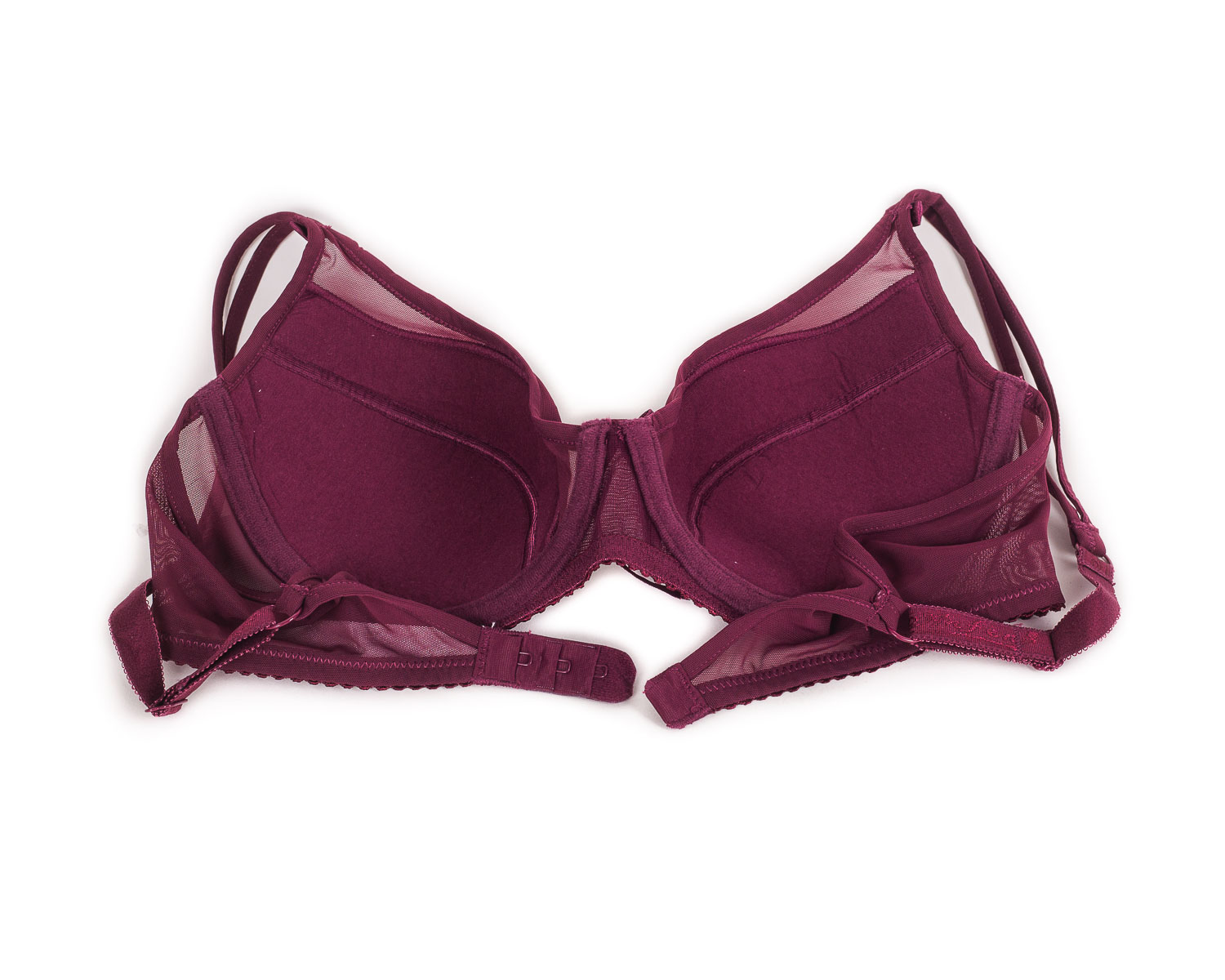 Бюстгальтер на тонкому поролоні з прозорою спинкою Anfen 5015 марсала 5015-1