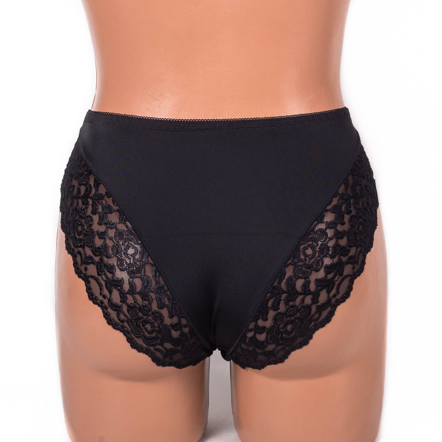 Трусики мереживні з мікрофіброю Anfen 708-33-1 чорні 4092-5