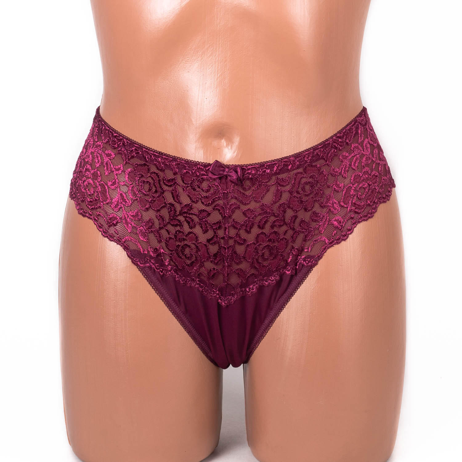 Трусики мереживні з мікрофіброю Anfen 708-33-1 марсала 4092-4