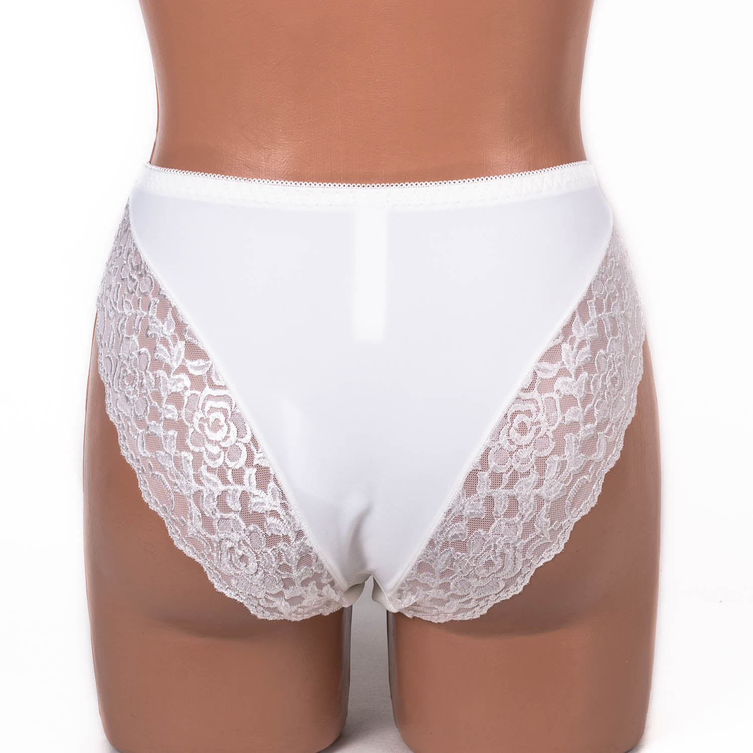 Трусики мереживні з мікрофіброю Anfen 708-33-1 молочні 4092-3