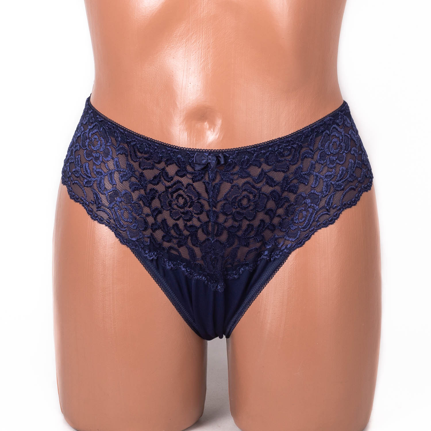 Трусики мереживні з мікрофіброю Anfen 708-33-1 сині 4092-1