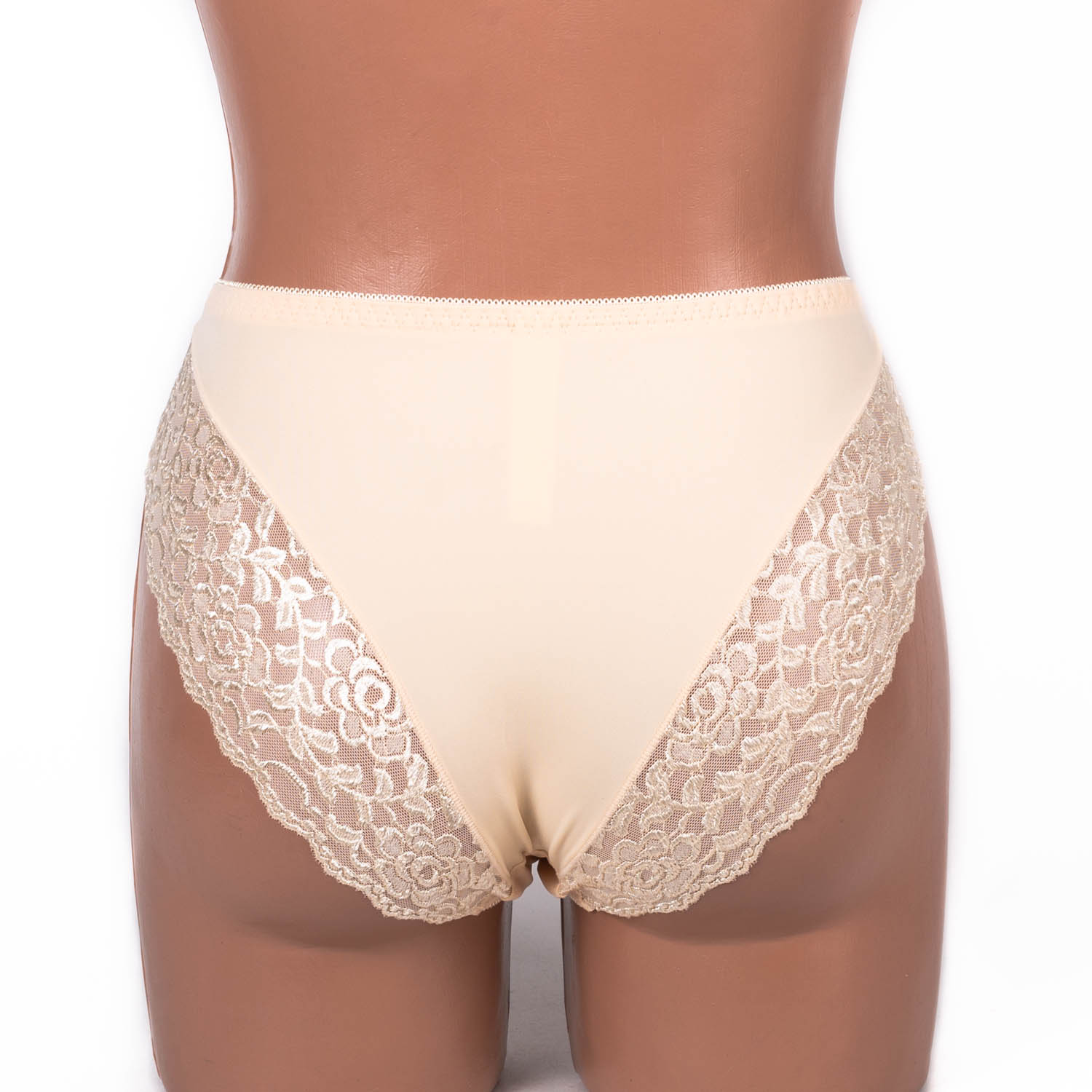Трусики мереживні з мікрофіброю Anfen 708-33-1 бежеві 4092-7