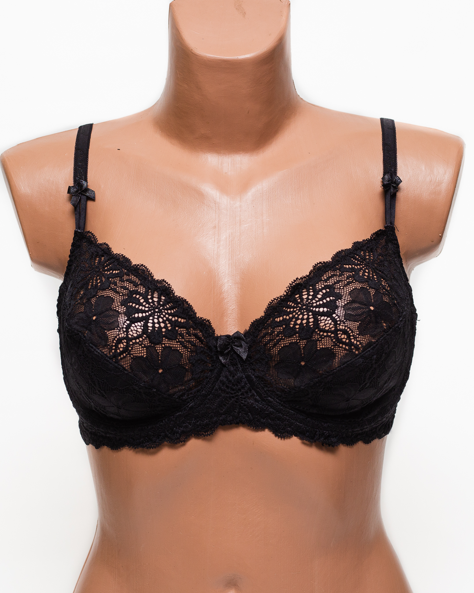 Бюстгальтер кружевной с мягкой чашкой Anfen 833 черный 833-1