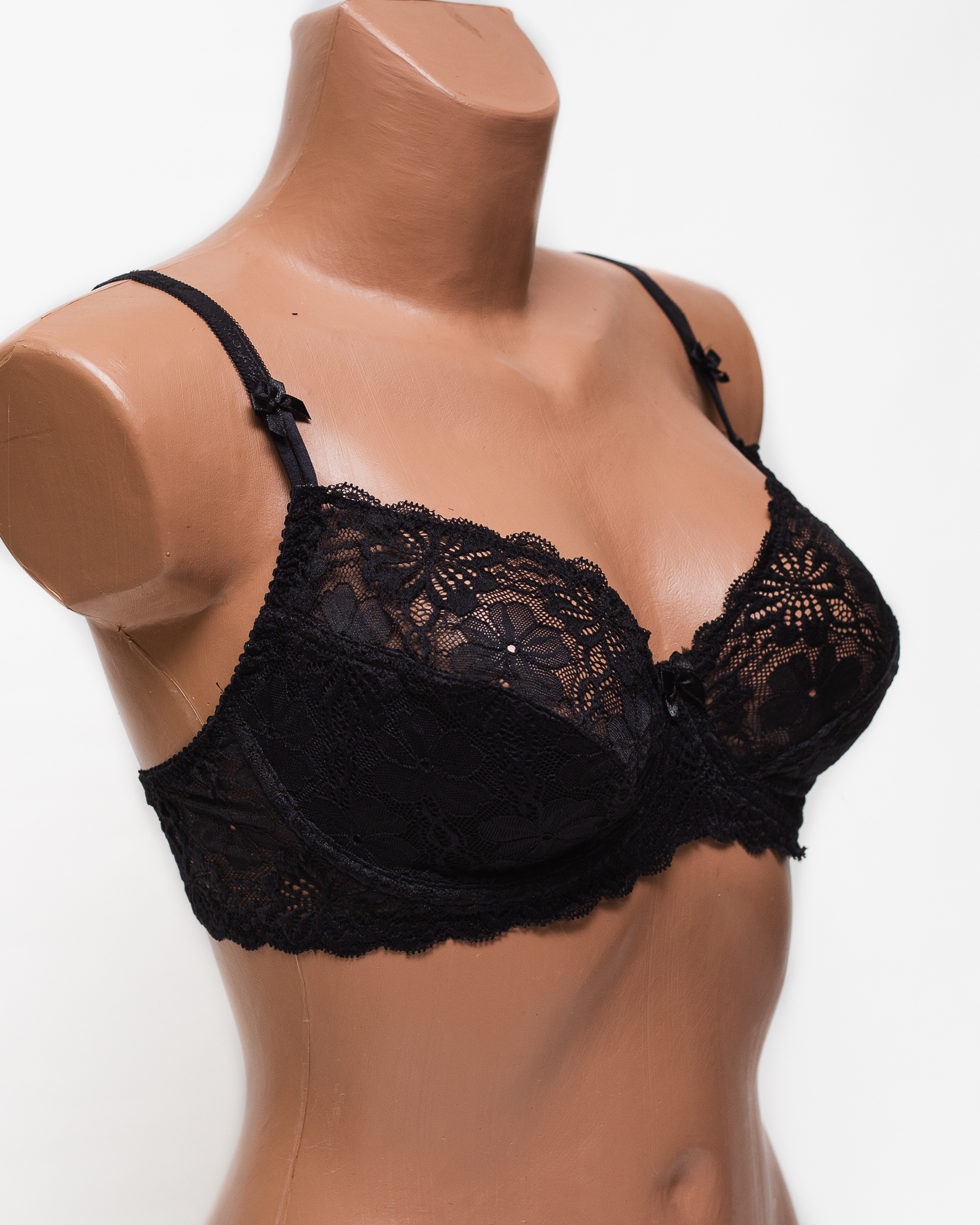 Бюстгальтер кружевной с мягкой чашкой Anfen 833 черный 833-1