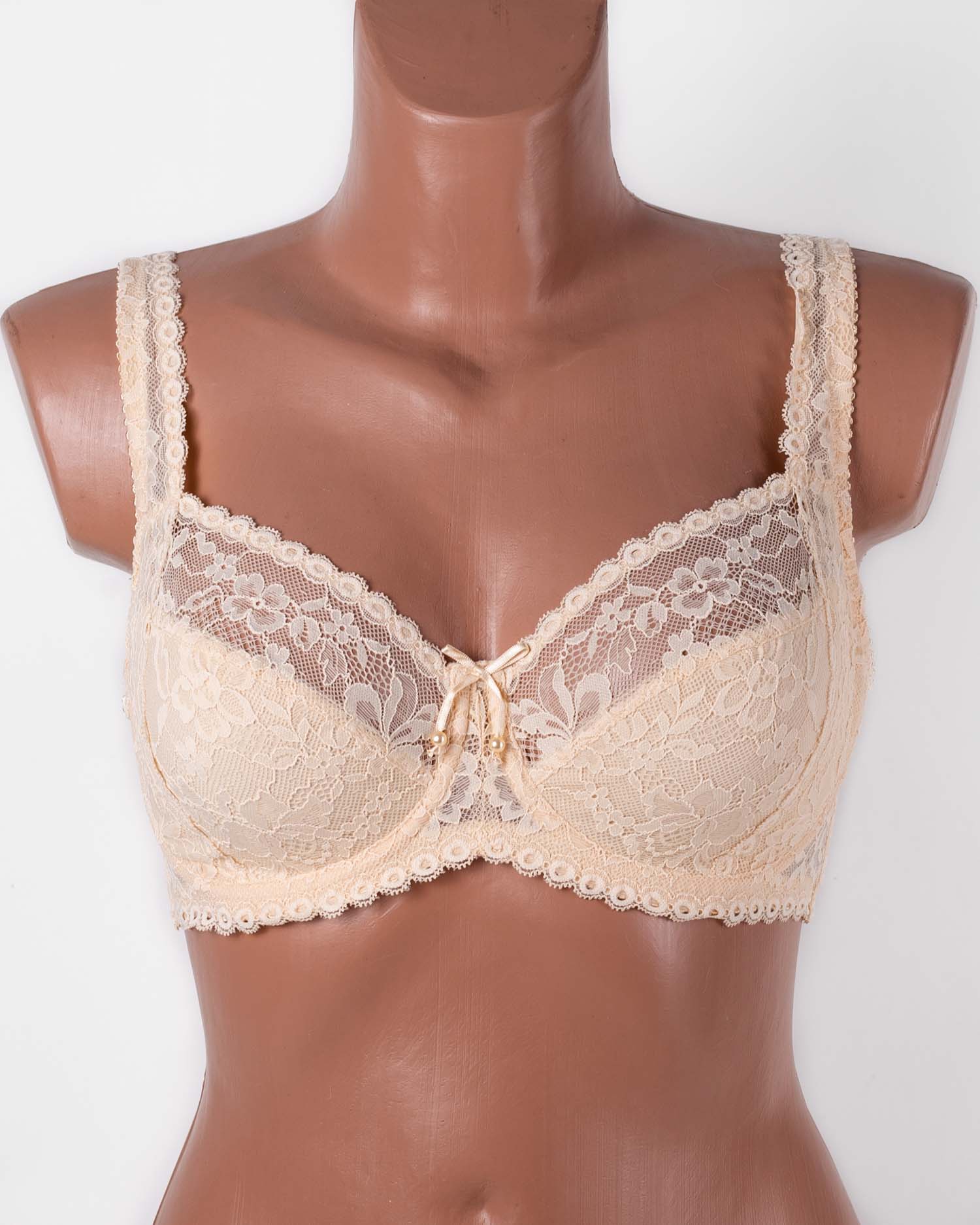 Мереживний бюстгальтер з м'якою чашкою на кісточках Anfen 21-008 бежевий 21-008-1