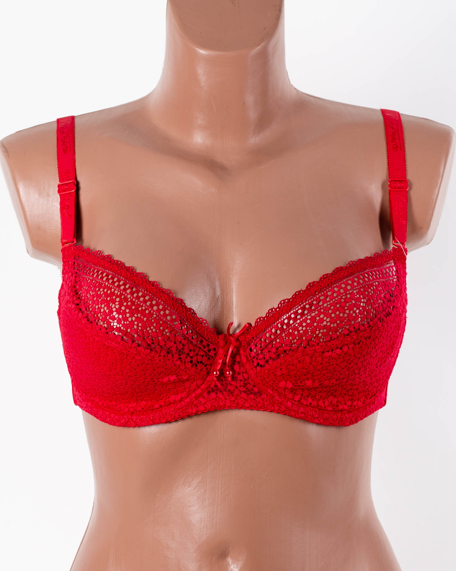 Бюстгальтер мереживний з м'якою чашкою Anfen 3-249 червоний 3-249-2