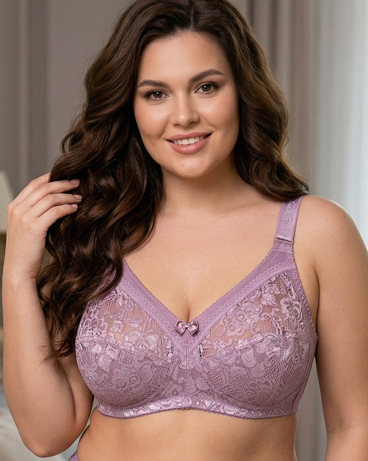 Бюстгальтер мереживний без кісточок Anfen 4-265 мокко 4-265-1