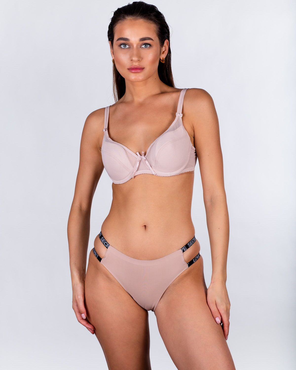 Бюстгальтер на тонкому поролоні з прозорою спинкою Anfen 5015 капучино 5015-4