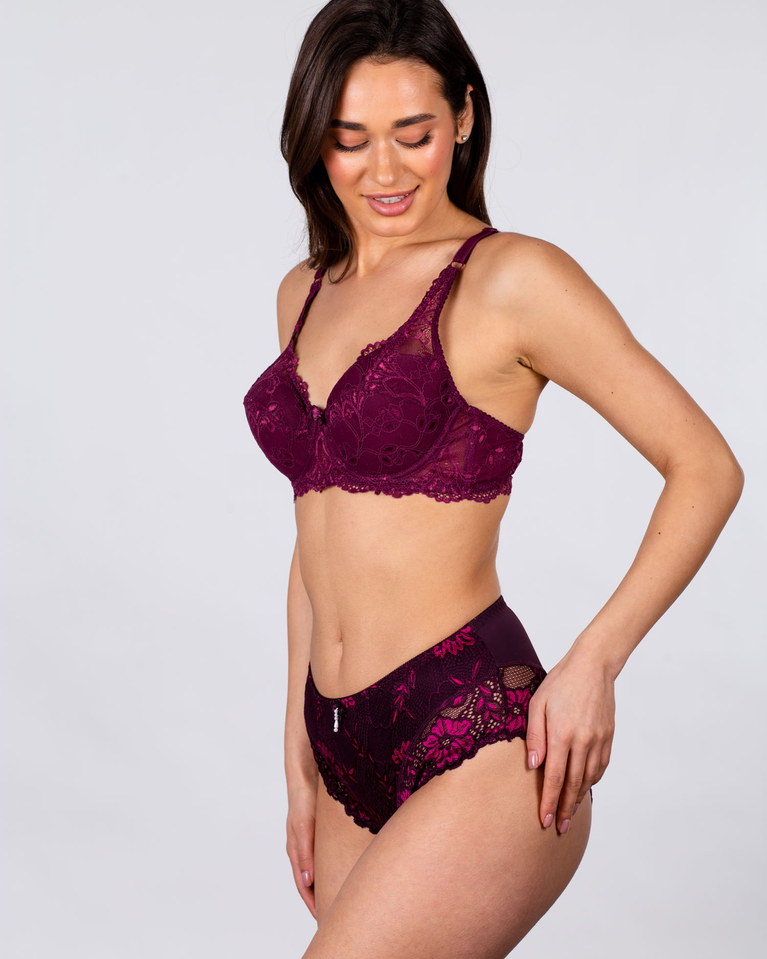 Бюстгальтер мереживна м'яка чашка Anfen 919 марсала 919-5