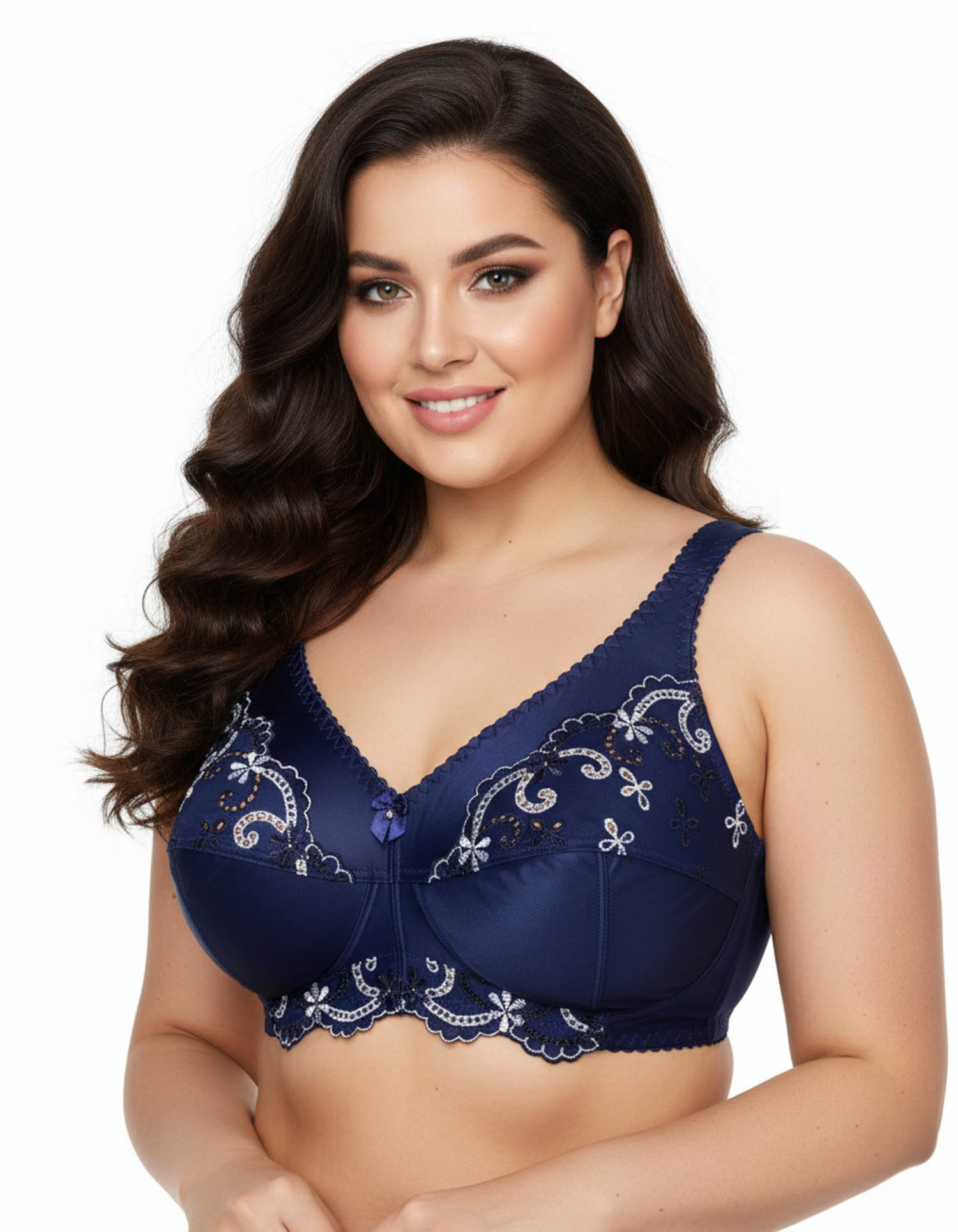 Бюстгальтер з вишивкою без кісточок Jeiccina 2669 синій 5258-3