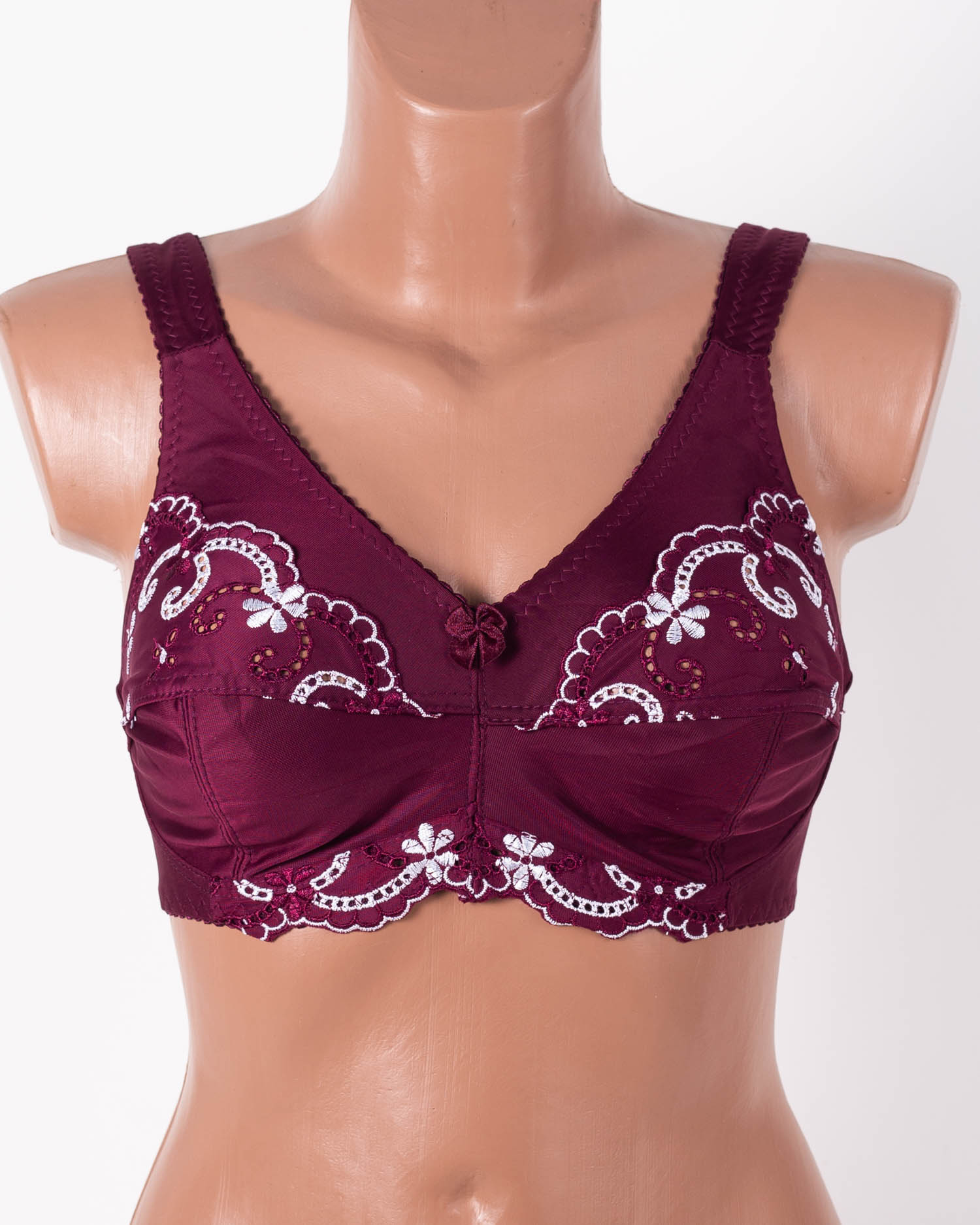 Бюстгальтер з вишивкою без кісточок Jeiccina 2669 марсала 5258-6