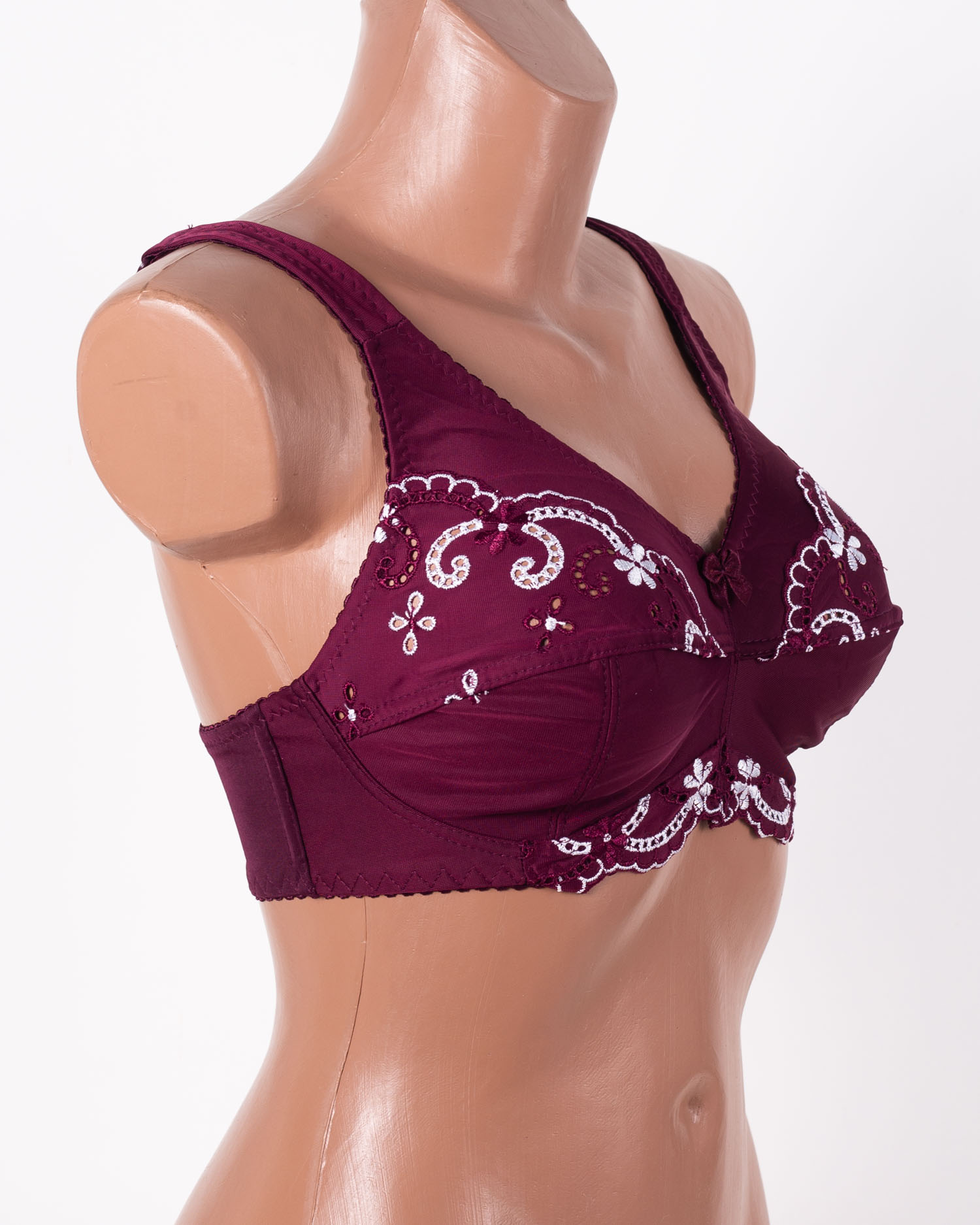 Бюстгальтер з вишивкою без кісточок Jeiccina 2669 марсала 5258-6