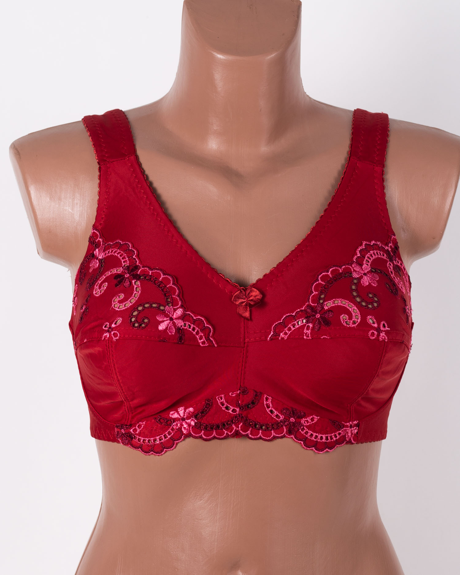 Бюстгальтер з вишивкою без кісточок Jeiccina 2669 бордовий 5258-7