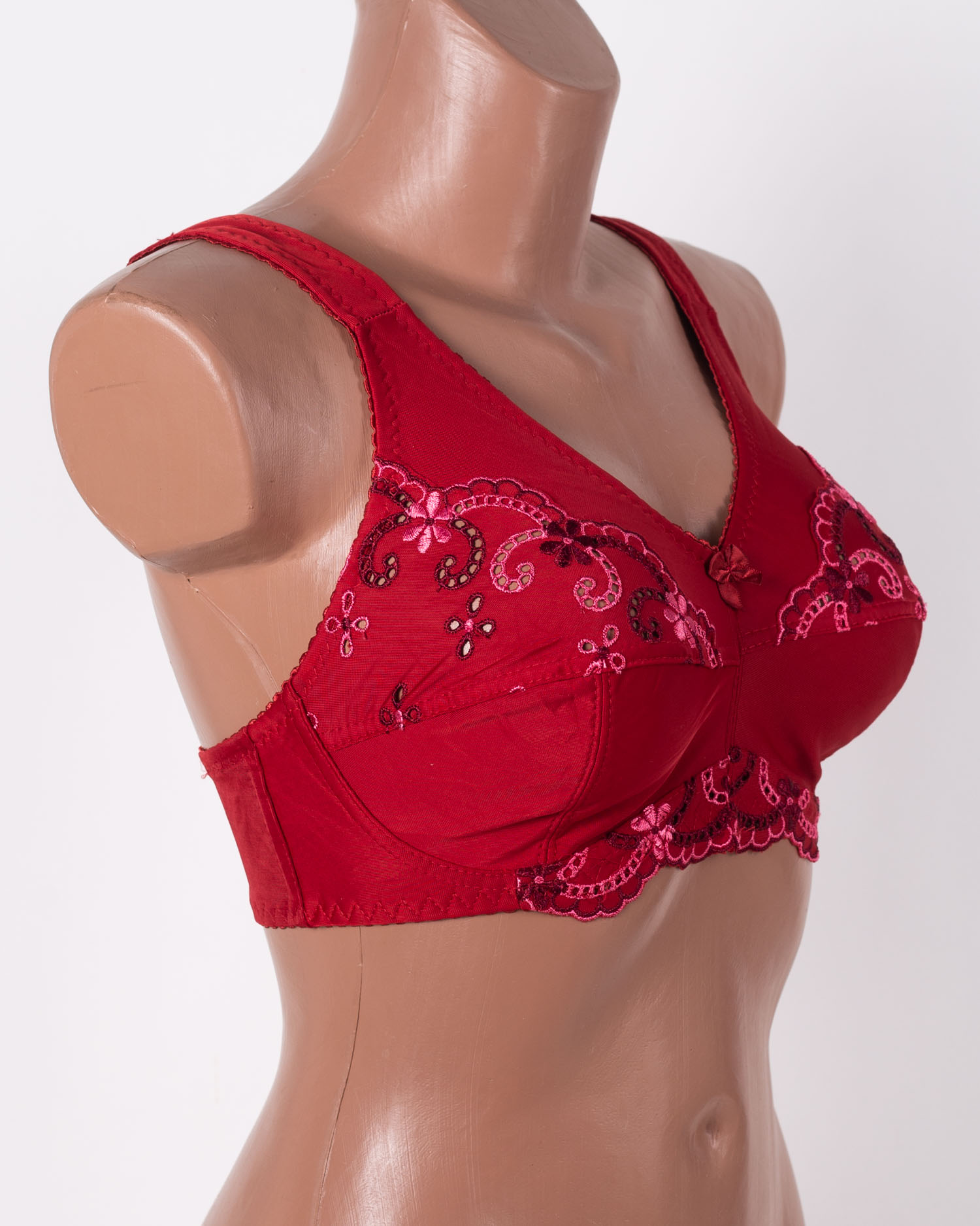 Бюстгальтер з вишивкою без кісточок Jeiccina 2669 бордовий 5258-7