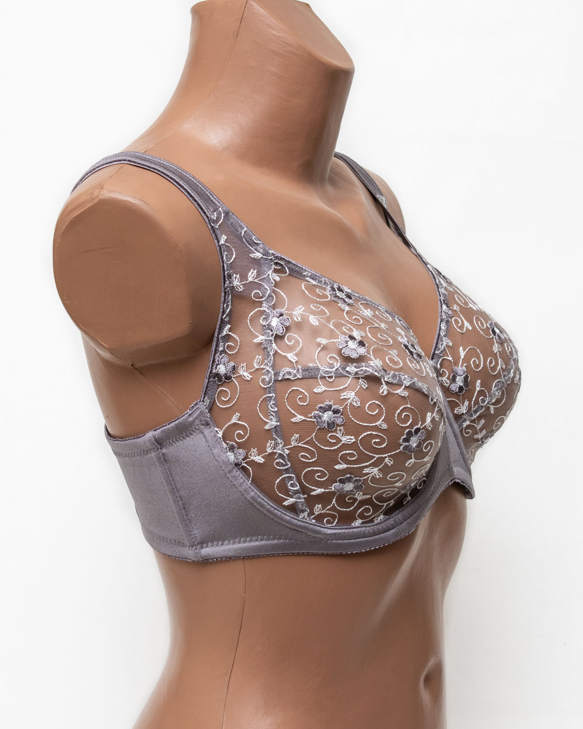Бюстгальтер з прозорою чашкою Lanny mode 11245 сірий 11245-10 Бюстгальтер з прозорою чашкою Lanny mode 11245 сірий 11245-10