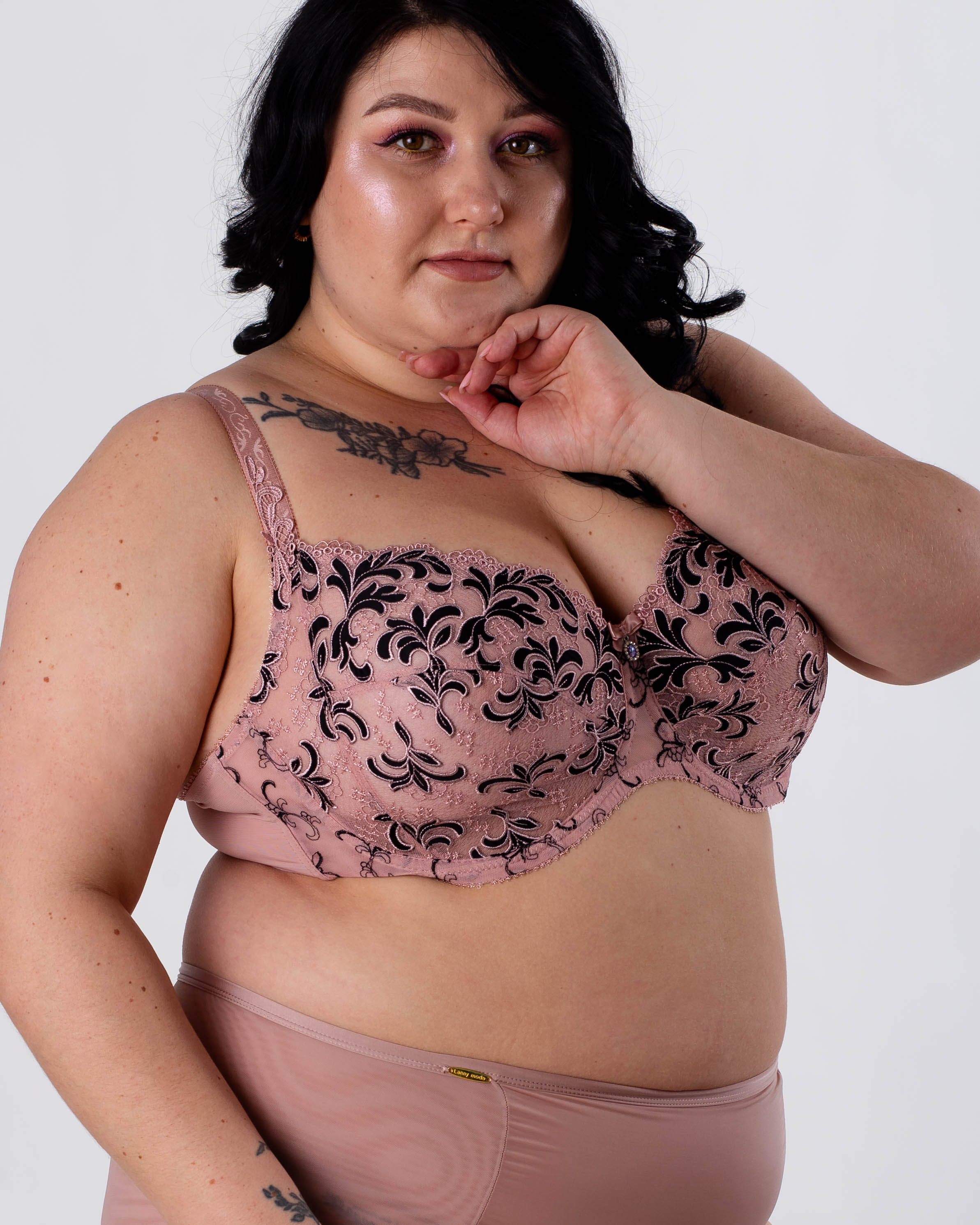 Бюстгальтер з вишивкою Lanny mode 11294 капучіно 11294-5
