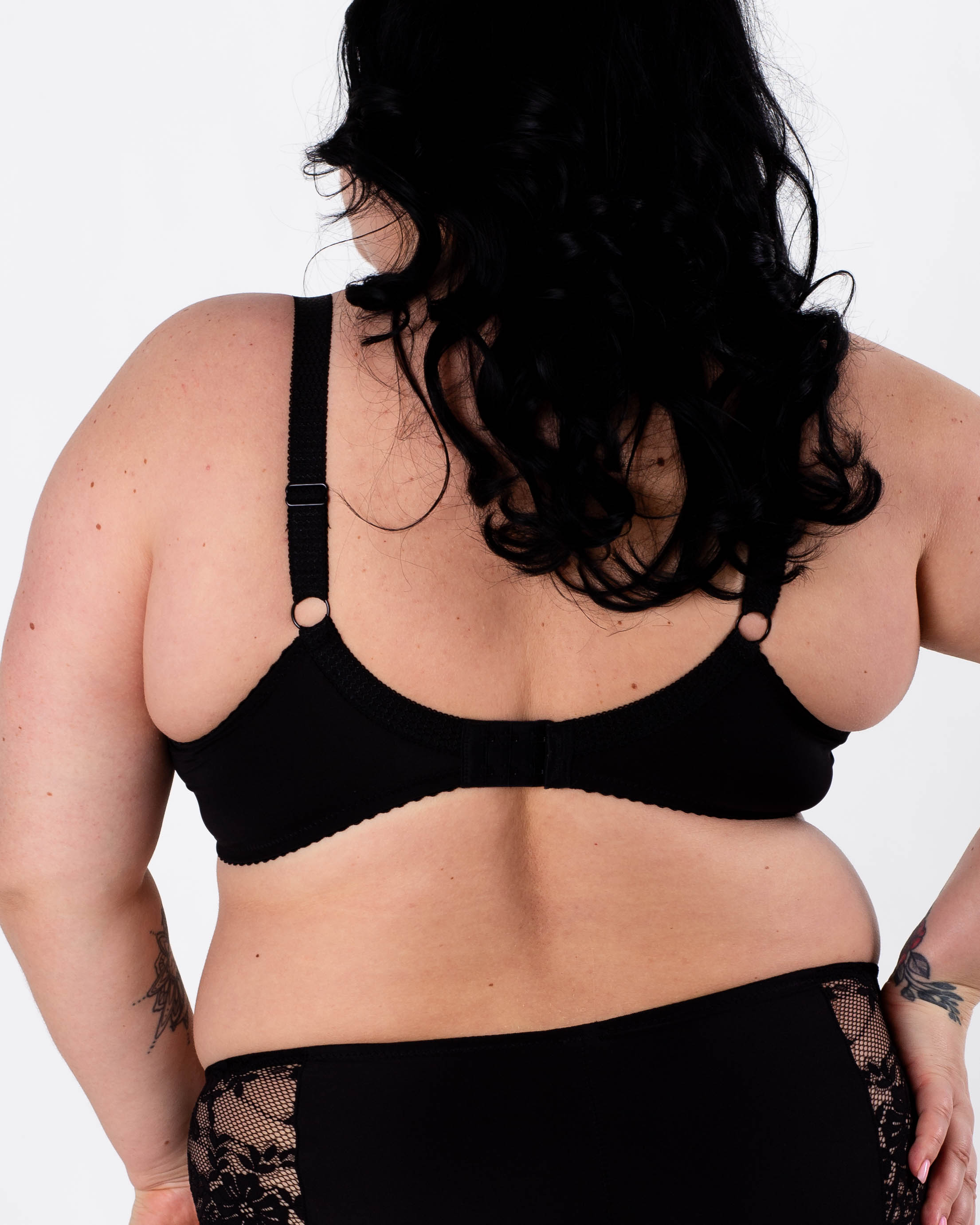 Бюстгальтер з мереживом та вишивкою Lanny mode 11347 чорний з бордо 11347-2