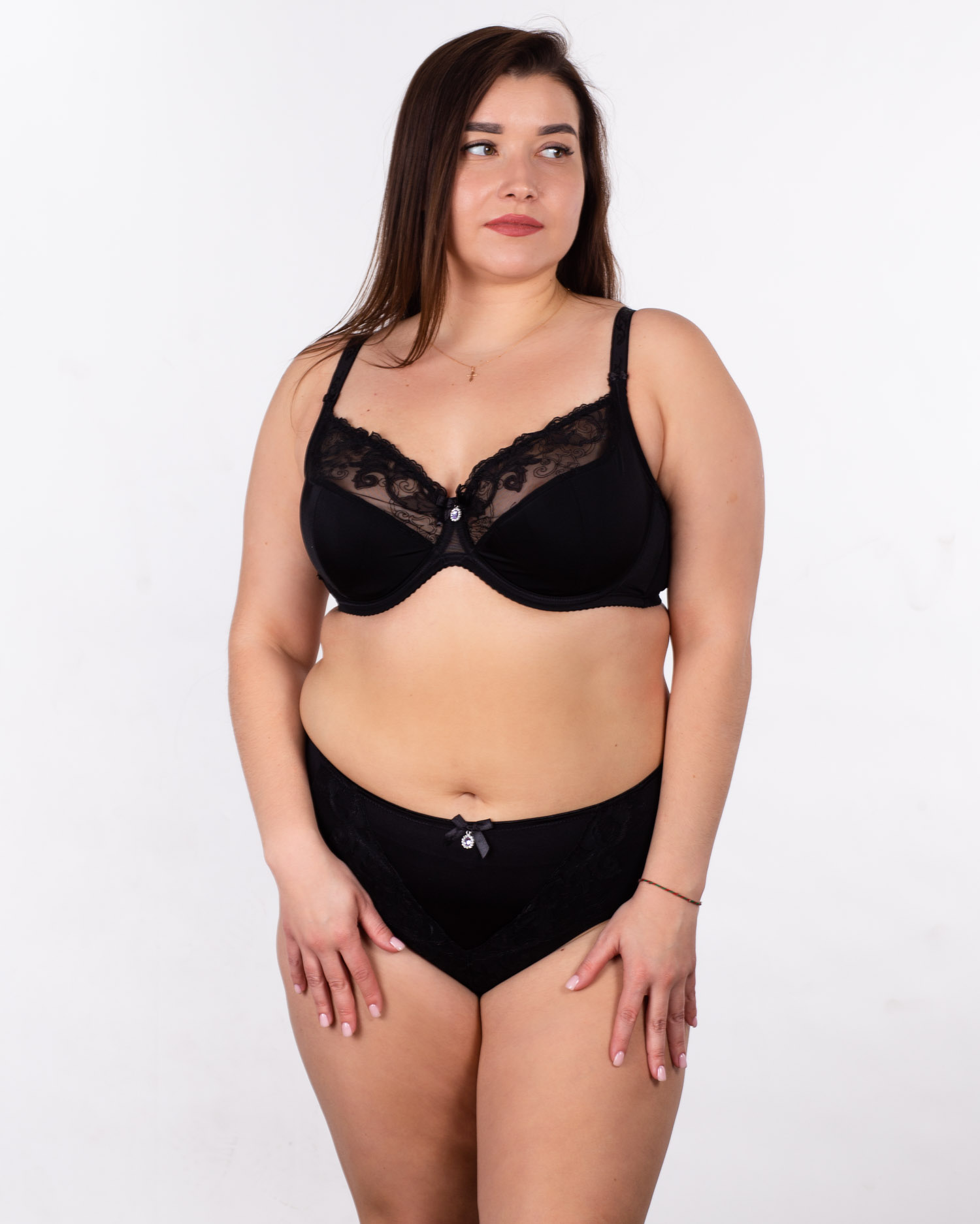 Бюстгальтер з вишивкою Lanny mode 11528 чорний 11528-8