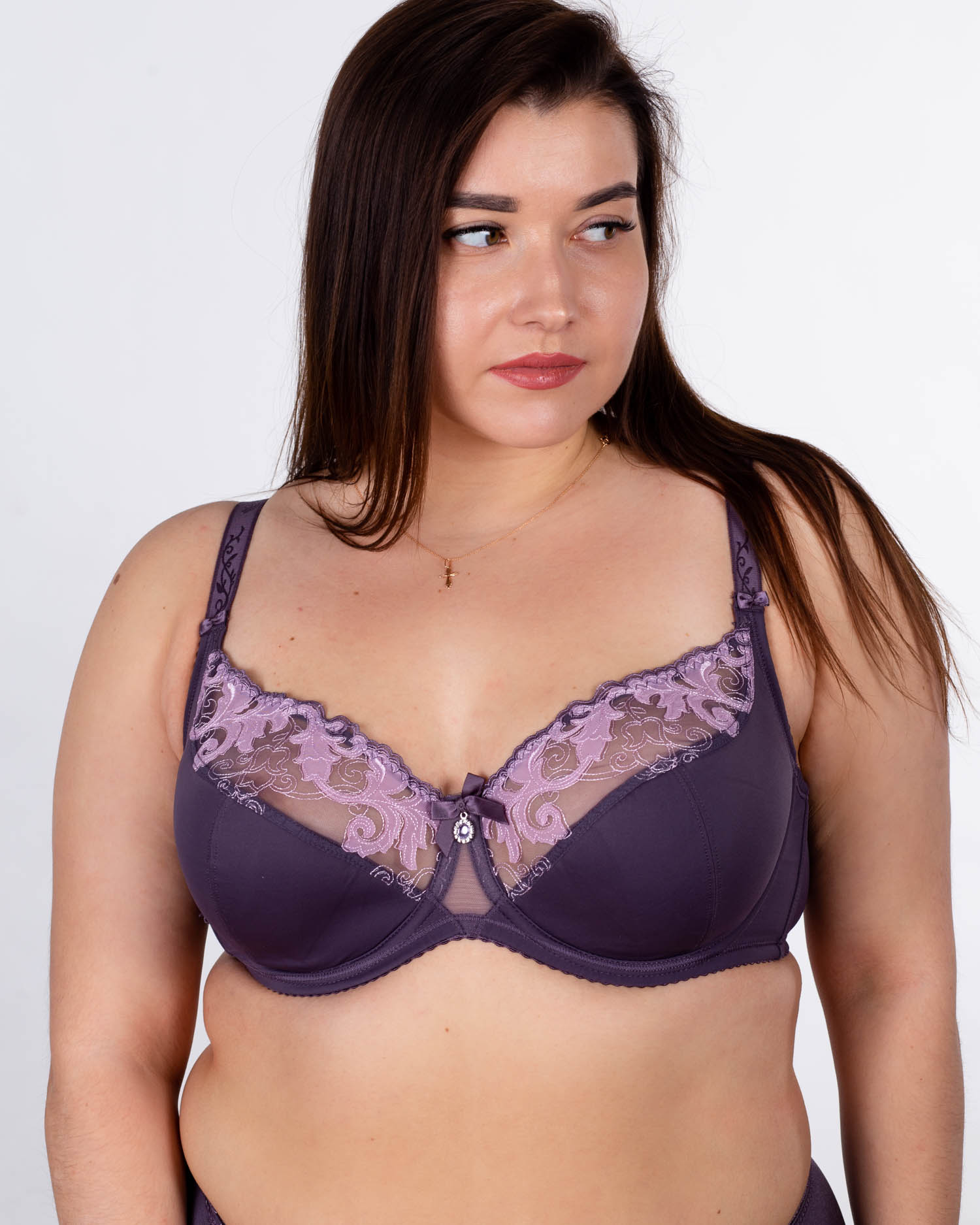 Бюстгальтер з вишивкою Lanny mode 11528 мокко 11528-6