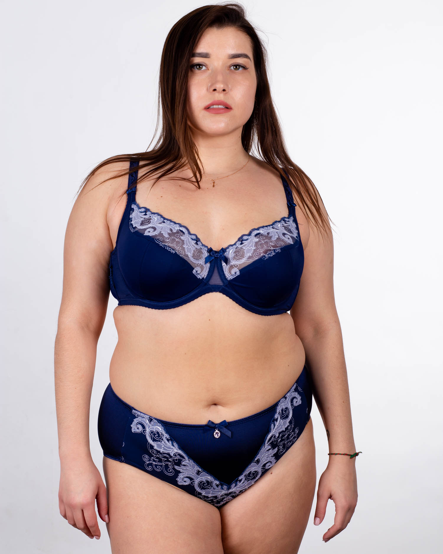 Бюстгальтер з вишивкою Lanny mode 11528 синій 11528-5