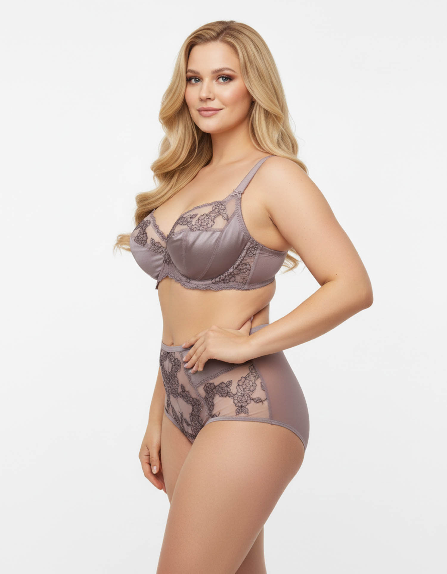 Бюстгальтер Lanny mode атласний з вишивкою 11599 капучіно 11599-4