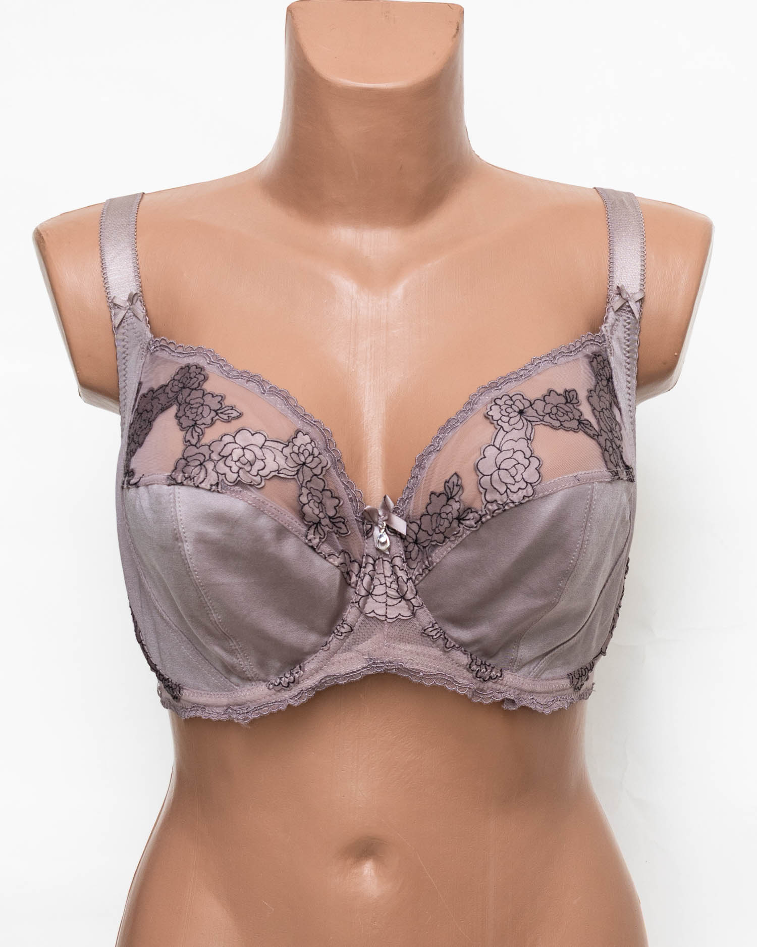 Бюстгальтер Lanny mode атласний з вишивкою 11599 капучіно 11599-4