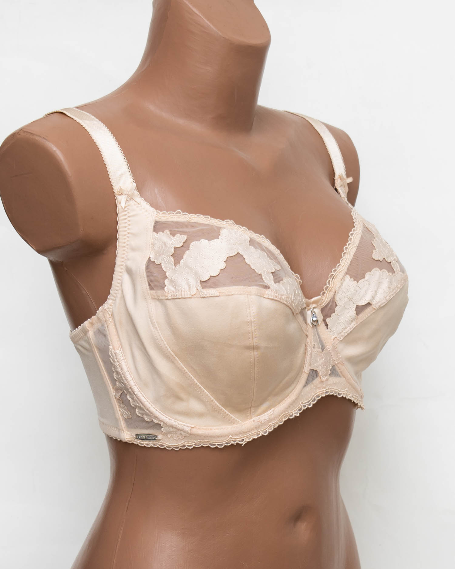 Бюстгальтер Lanny mode атласний з вишивкою 11599 бежевий 11599-6