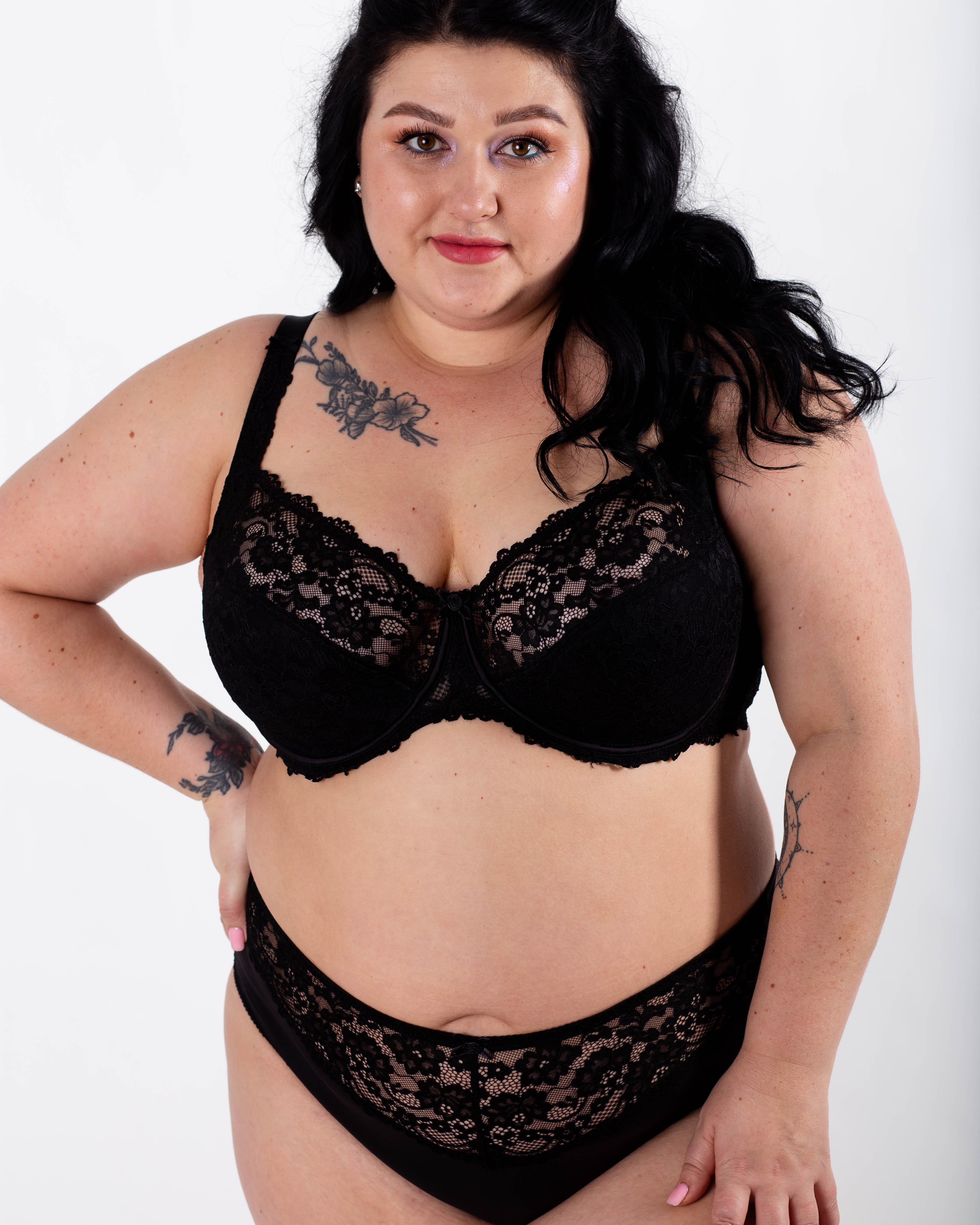 Бюстгальтер мереживний м'яка чашка на тонкому поролоні Lanny mode 11676 чорний 11676-2