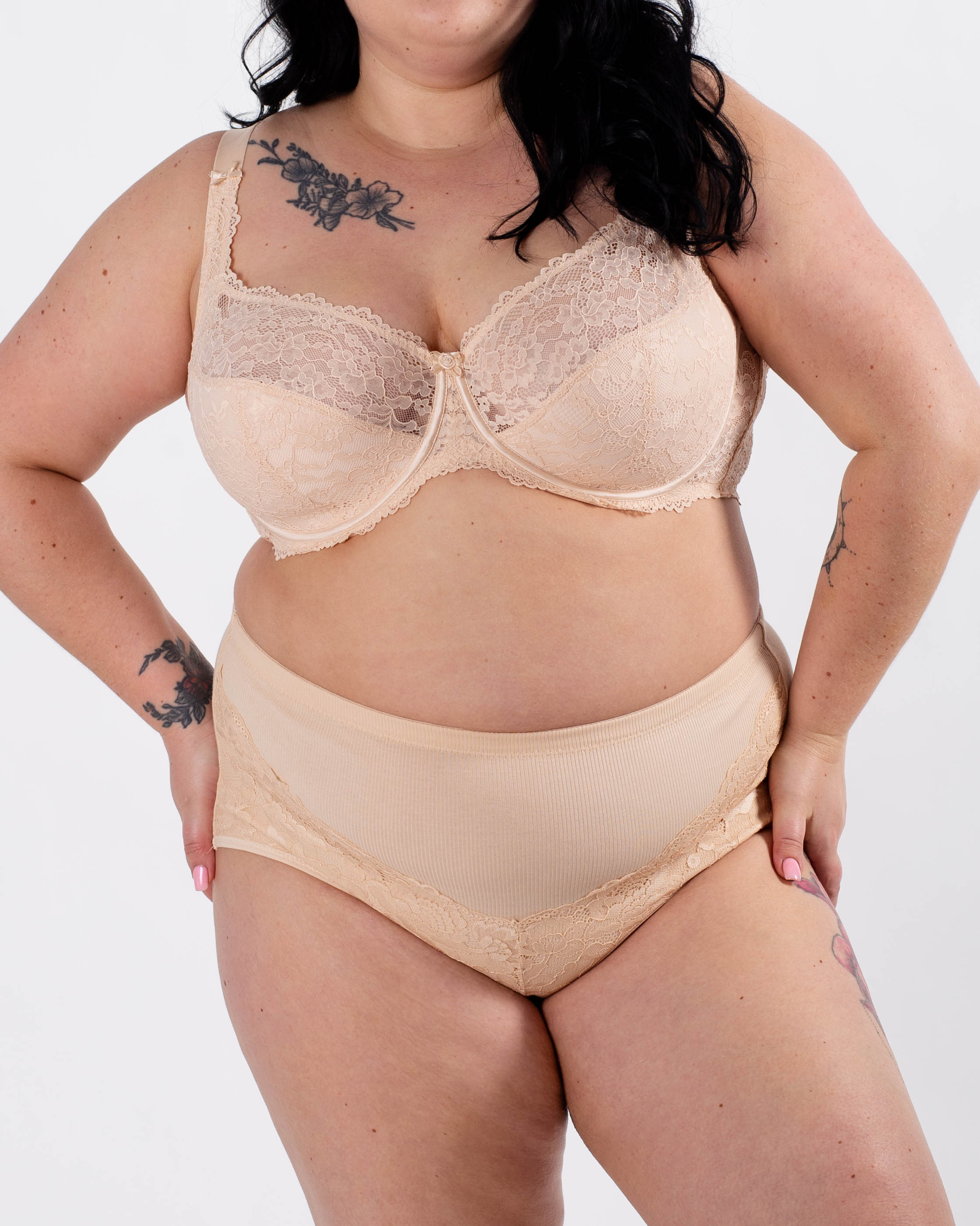 Бюстгальтер мереживний м'яка чашка на тонкому поролоні Lanny mode 11676 бежевий 11676-7