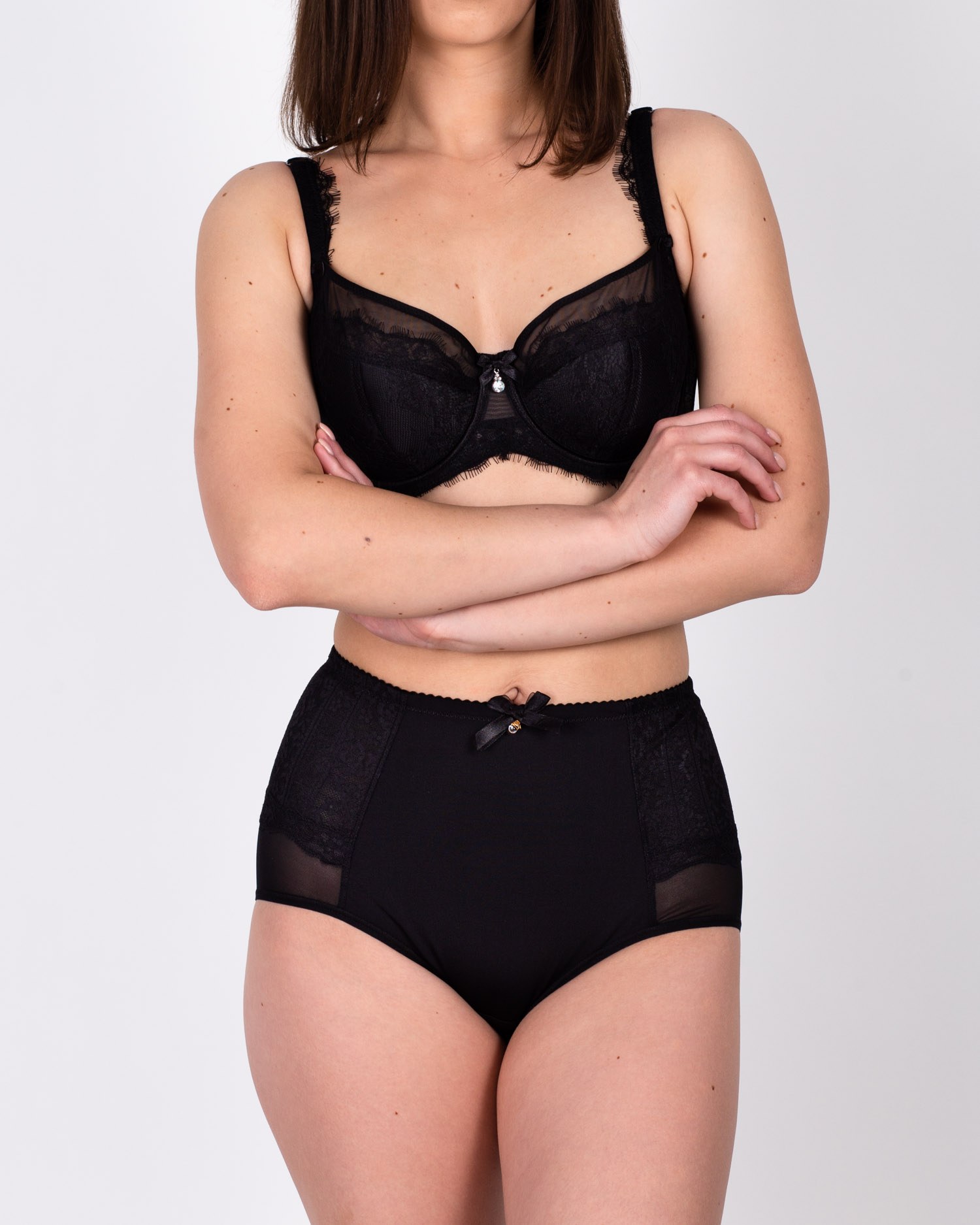 Бюстгальтер мереживний м'яка чашка на тонкому поролоні Lanny mode 11828 чорний 11828-1